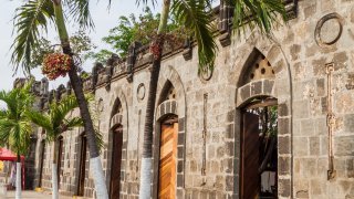 mur en pierre du marché artisanal de Masaya, Nicaragua
