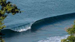 vague, tonneau, surf, mer, océan, eau, plage, bleu, surf, côte, Nicaragua, Playa Maderas Nicaragua.